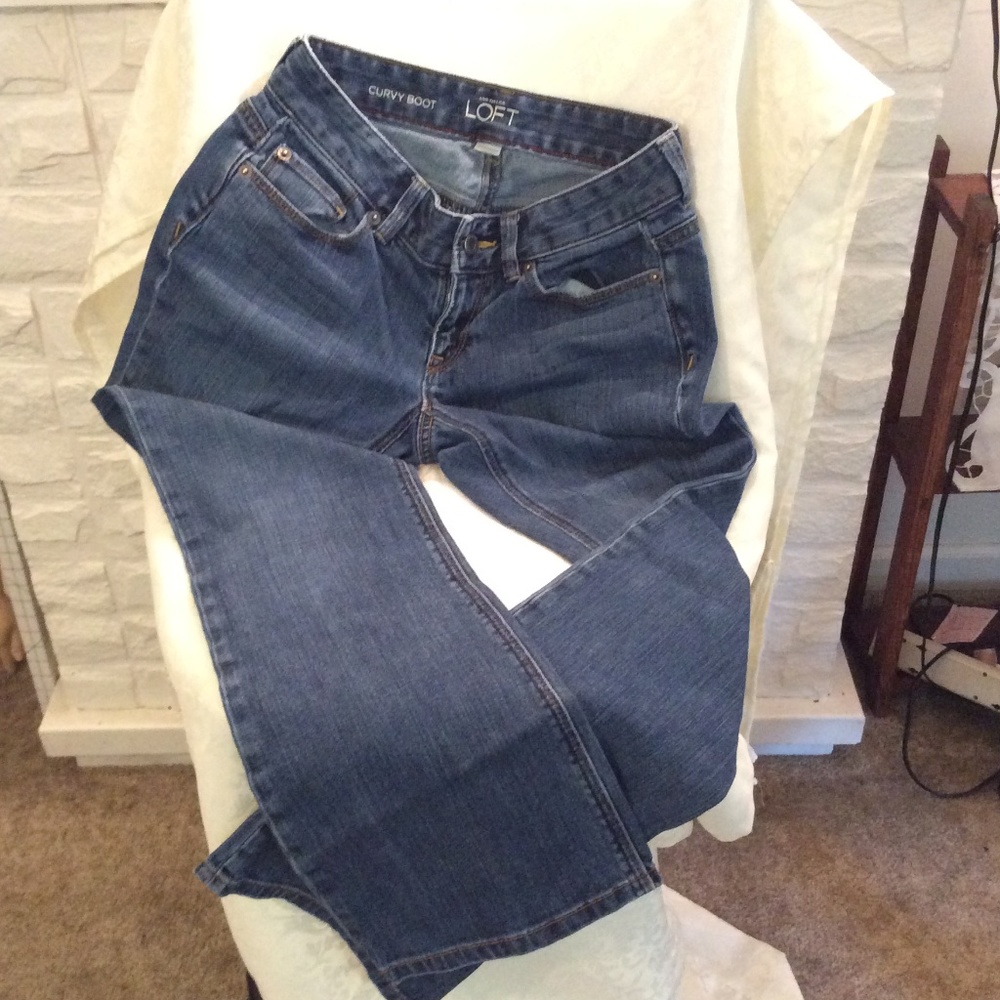 Ann Taylor Loft Curvy Boot Jeans Size 0